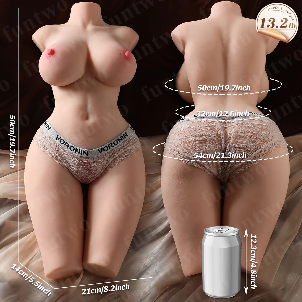 Slim Realistic TPE Half-Body Torso Sex Doll by LushForm — premium silicone half-body sex doll torso